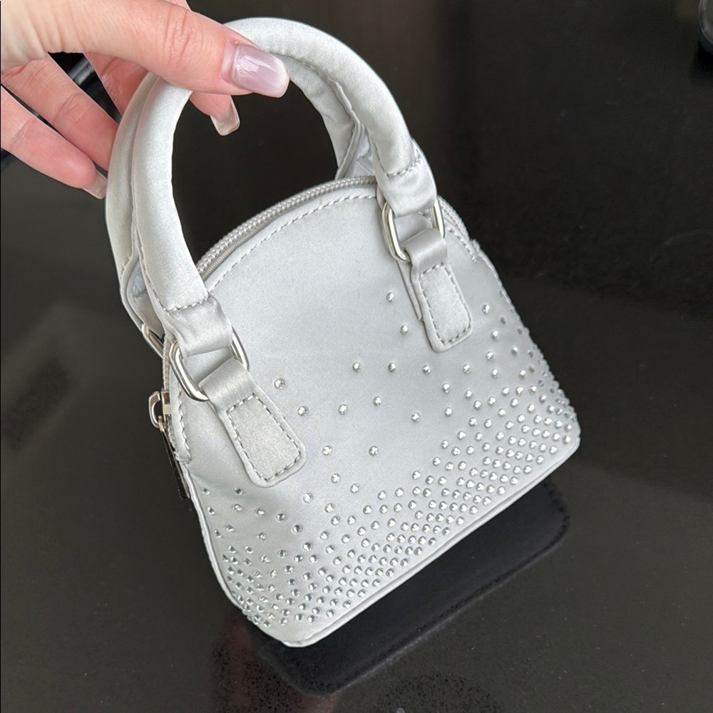 Elegant Silver Studded Handbag